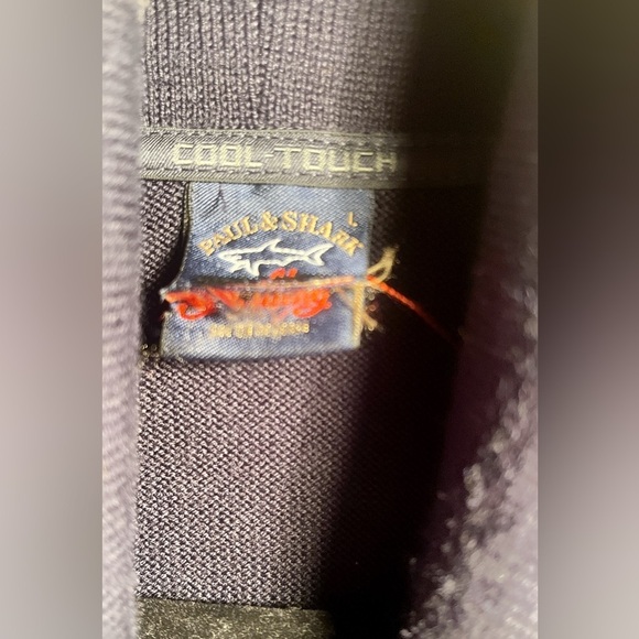 Paul & Shark wool long sleeve button up navy blue lightweight cardigan sweater L - Picture 3 of 4